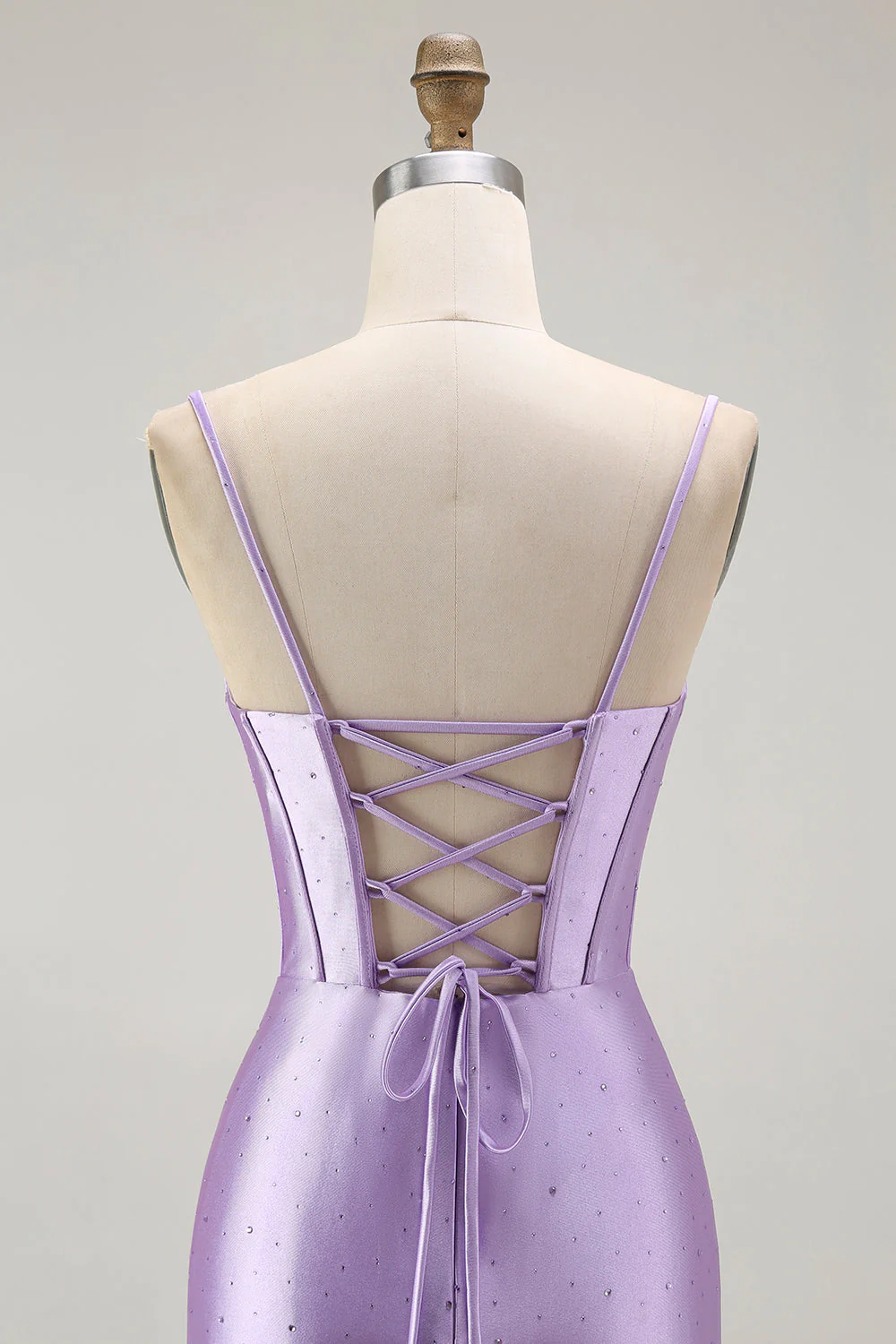 Violet Sirène Corset Ruché Robe de Bal Longue avec Fente à Volants - Image 5