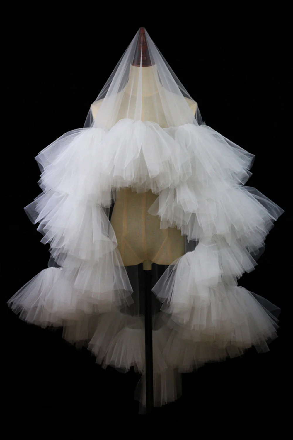 Voile de mariée moelleux à volants multicouches - Image 4
