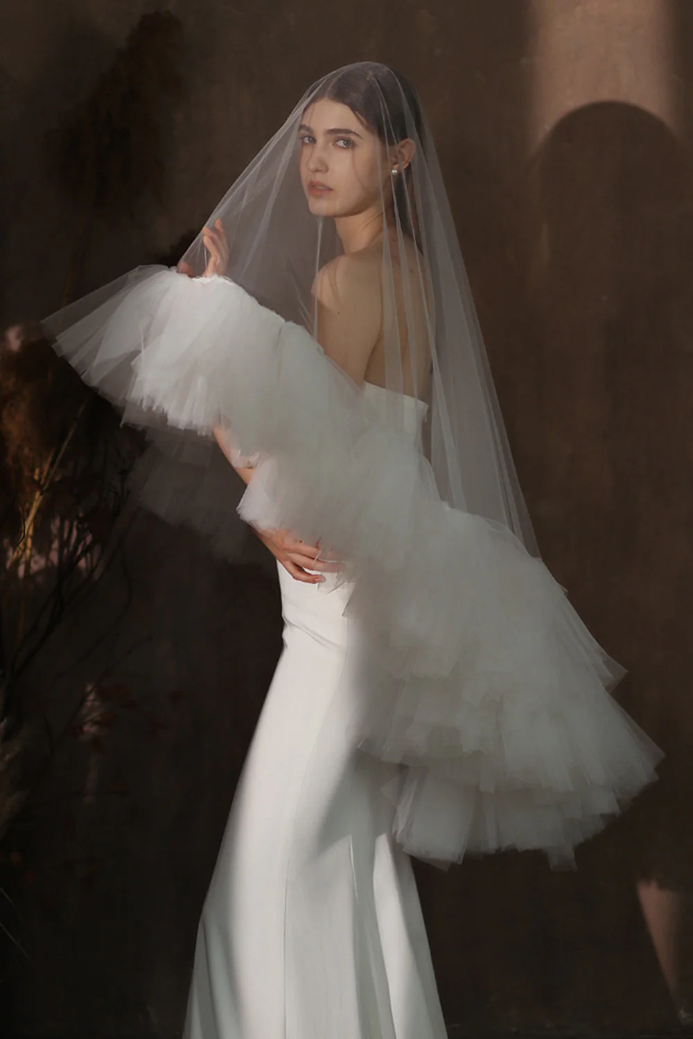 Voile de mariée moelleux à volants multicouches - Image 5