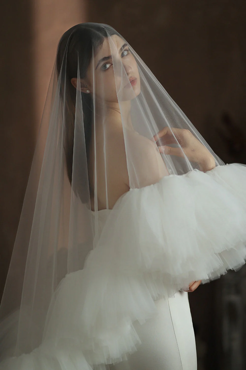 Voile de mariée moelleux à volants multicouches - Image 6