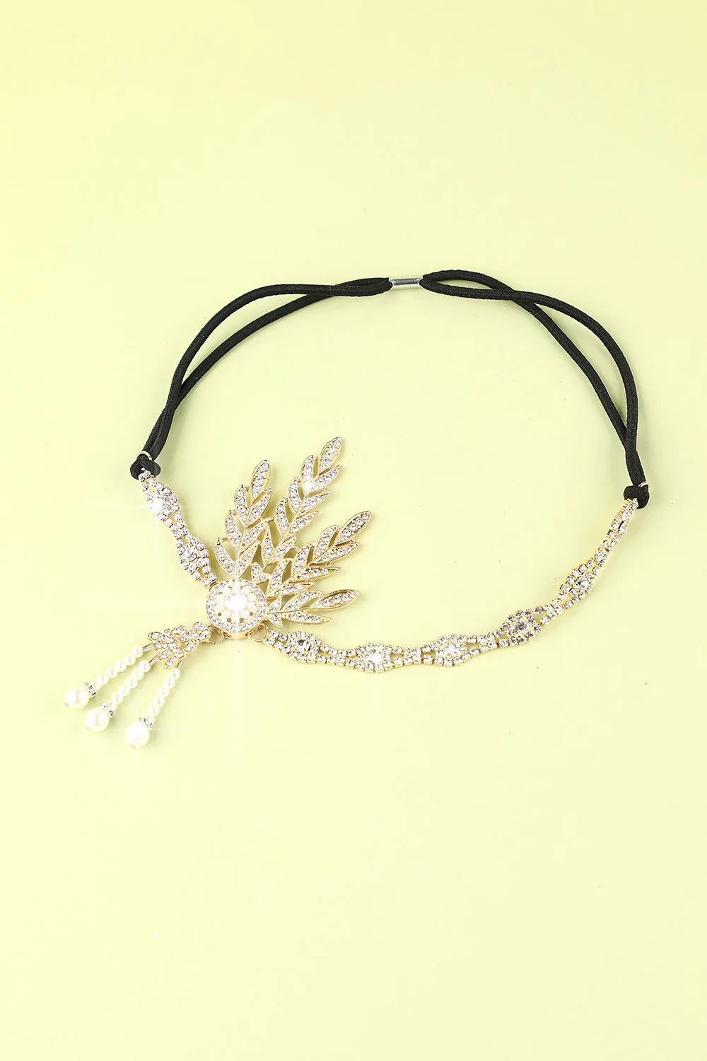 White Beaded Pearls 1920s Flapper Headband - Image 4