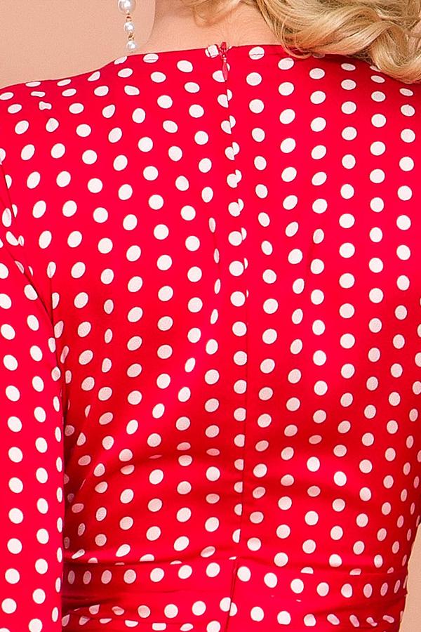 Robe Décontractée Bohème à Manches Longues à Pois Rouge - Image 4