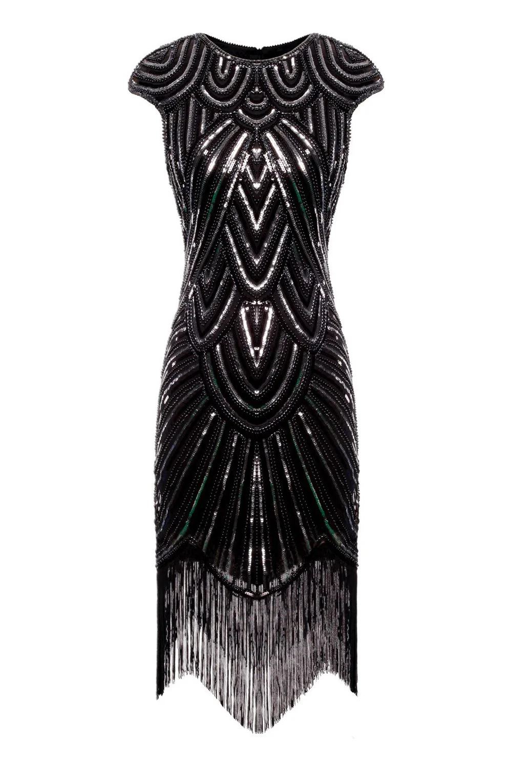 Robe Rouge 1920s Flapper avec Paillettes - Image 5