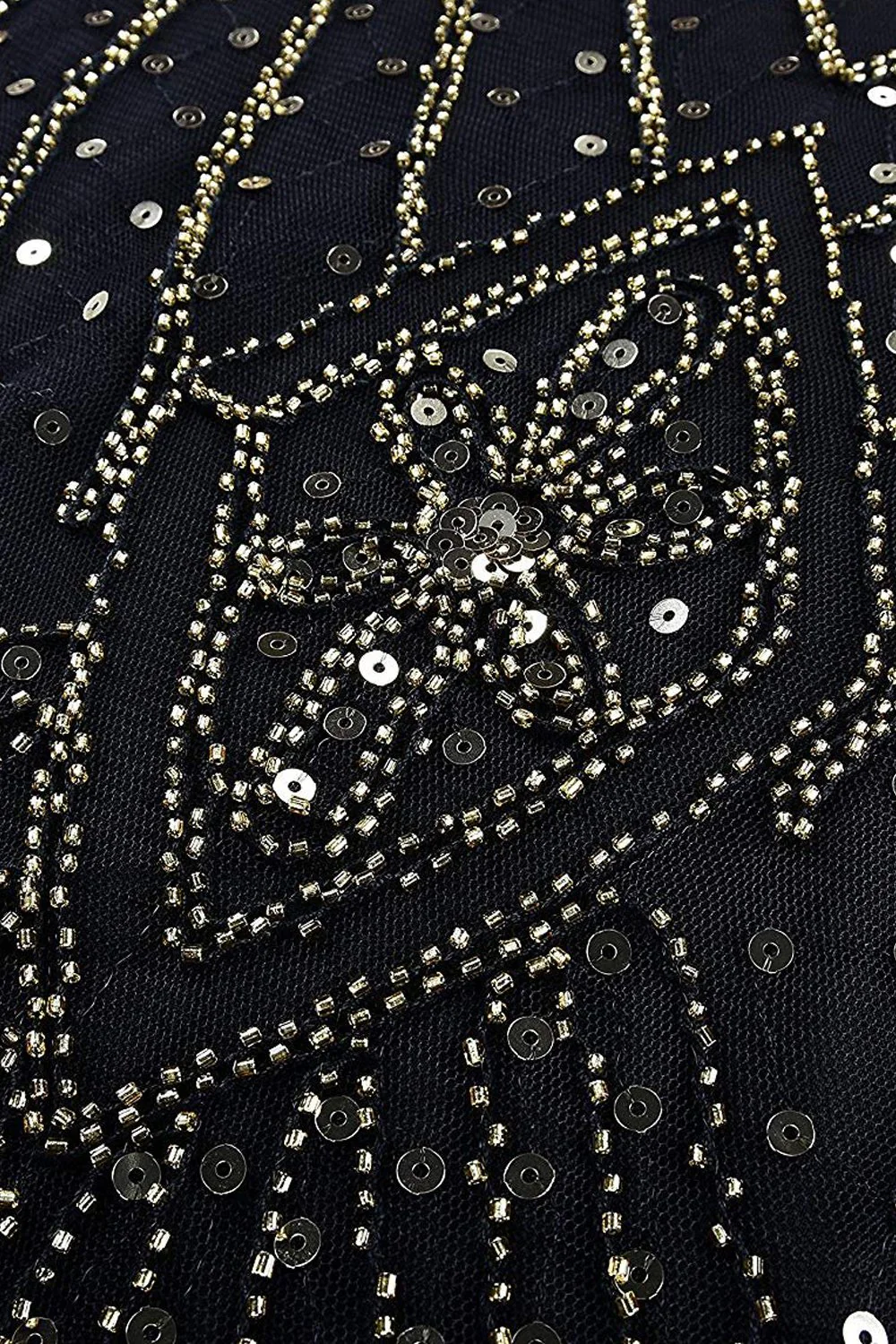 Robe sirène noire années 1920 à paillettes - Image 10
