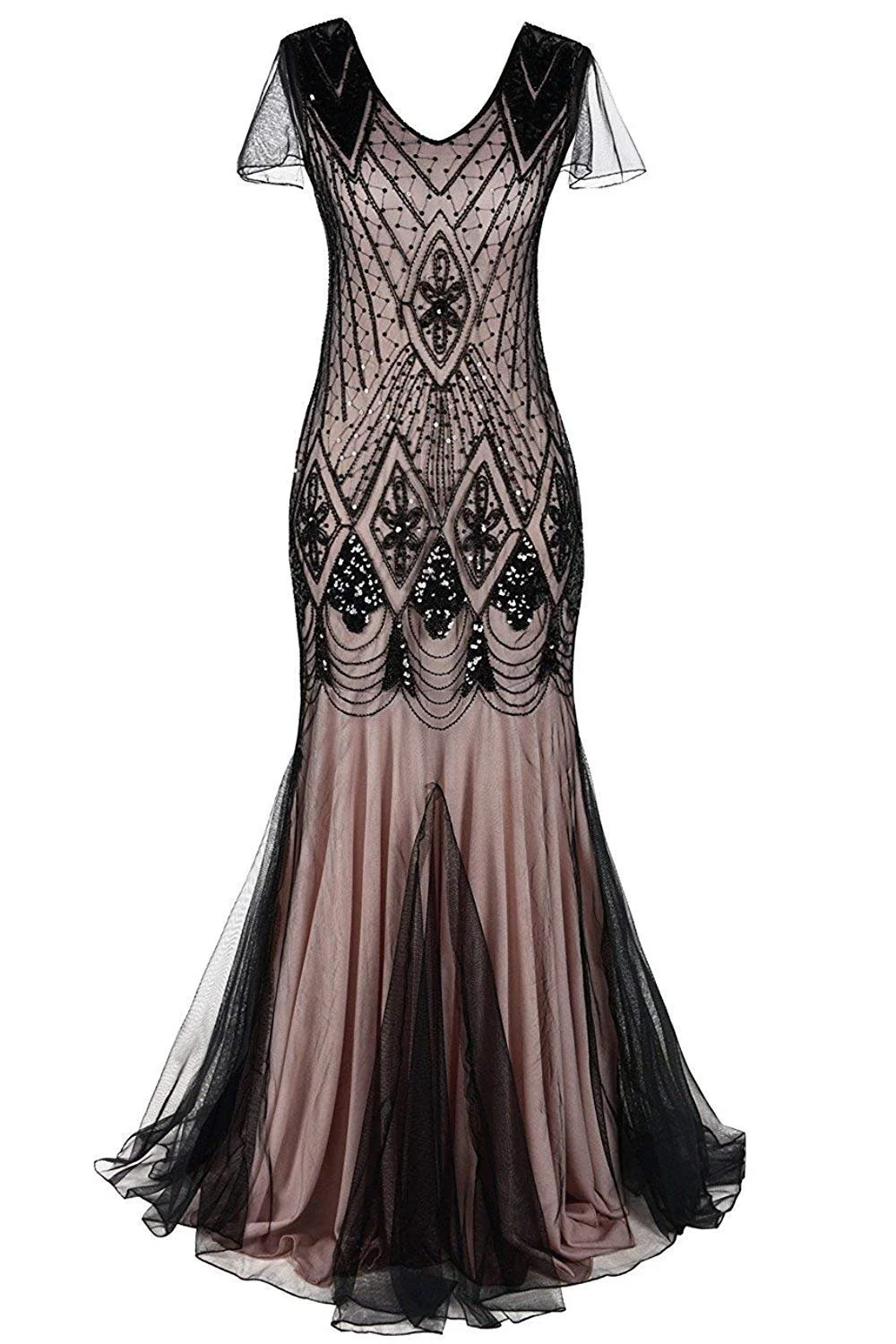 Robe sirène noire années 1920 à paillettes - Image 12