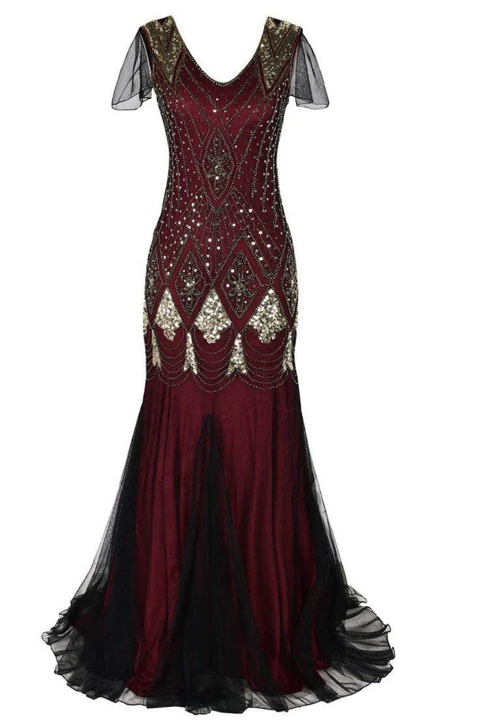 Robe sirène noire années 1920 à paillettes - Image 18