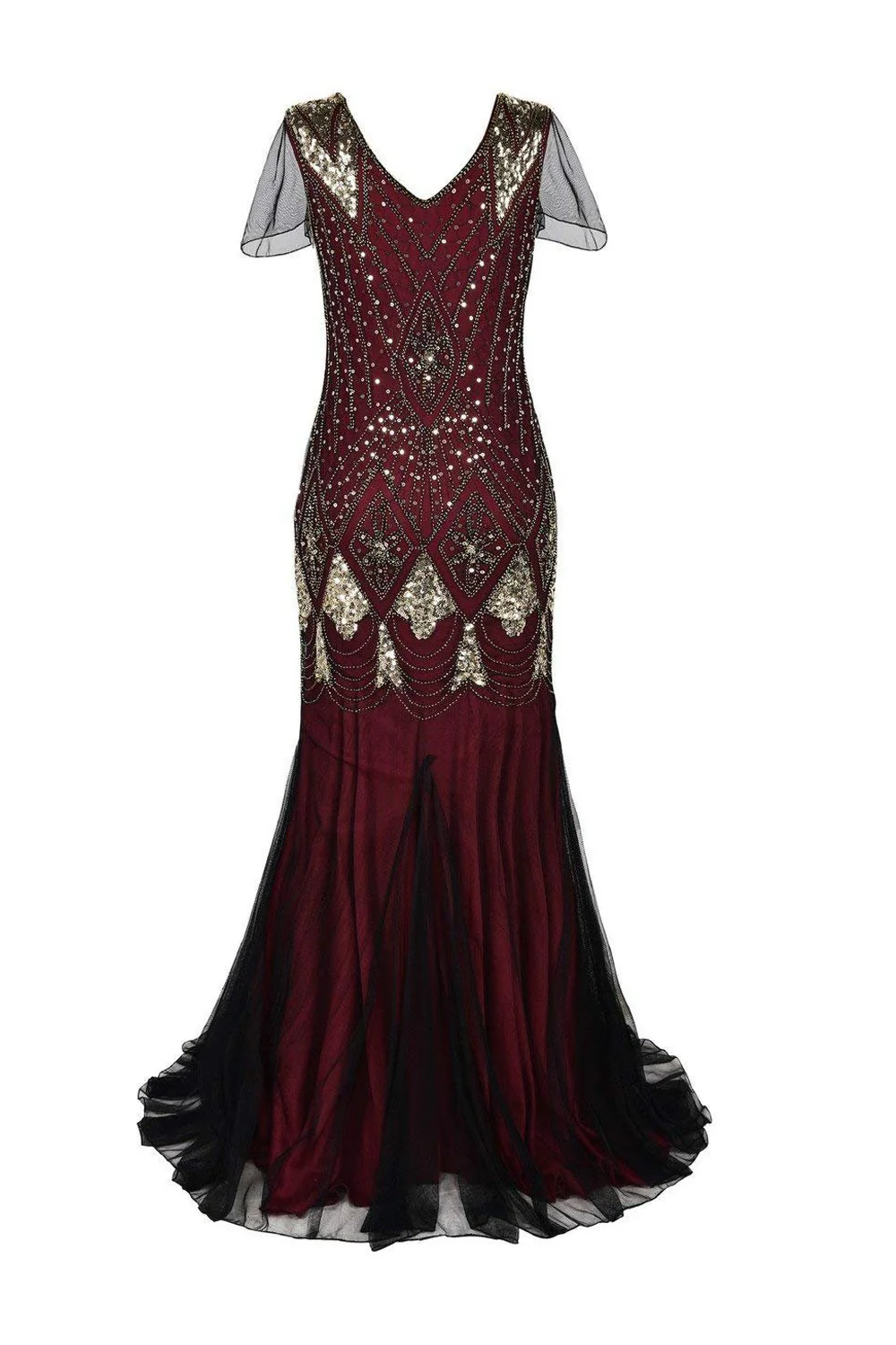 Robe sirène noire années 1920 à paillettes - Image 19
