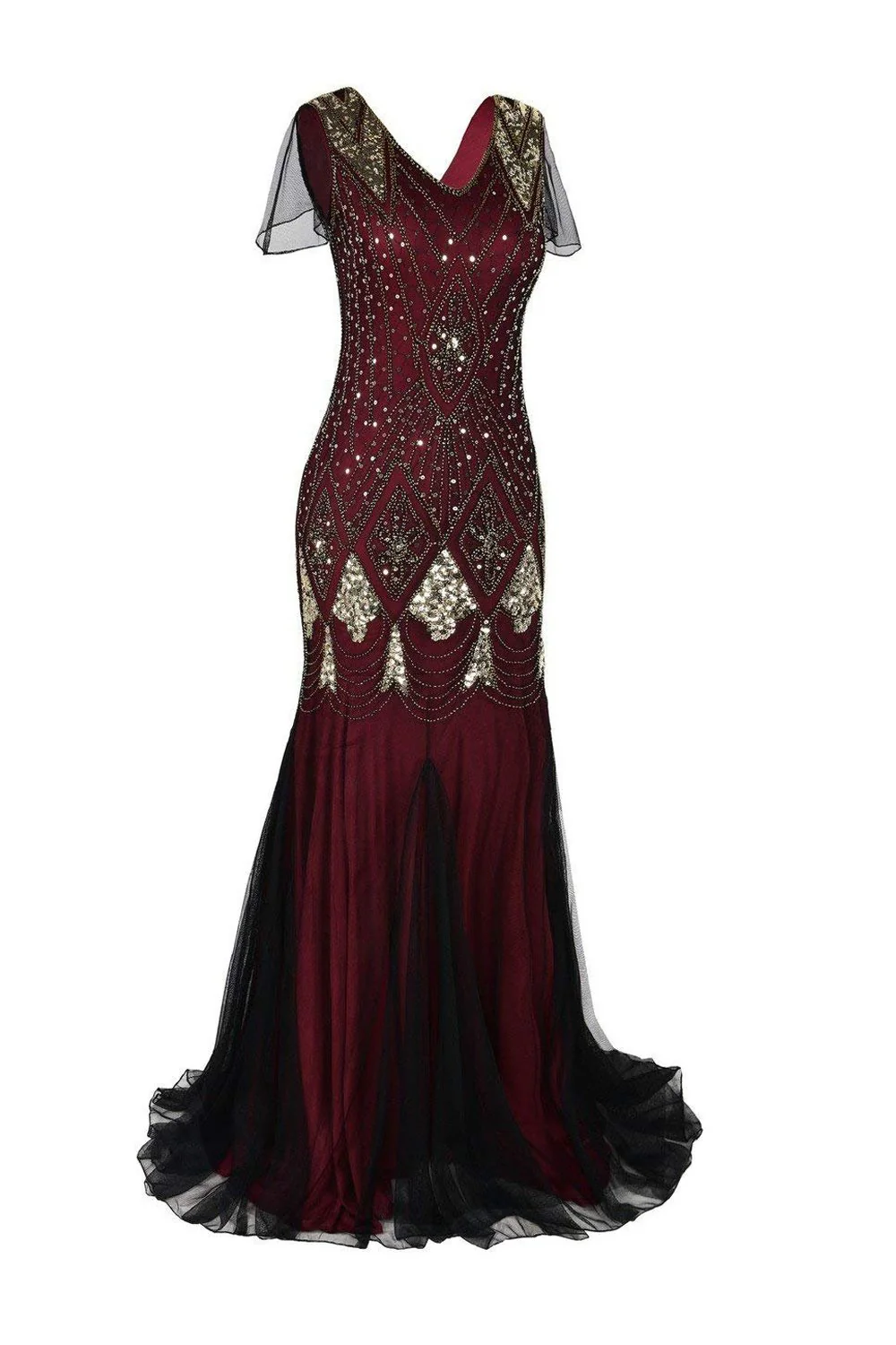 Robe sirène noire années 1920 à paillettes - Image 20