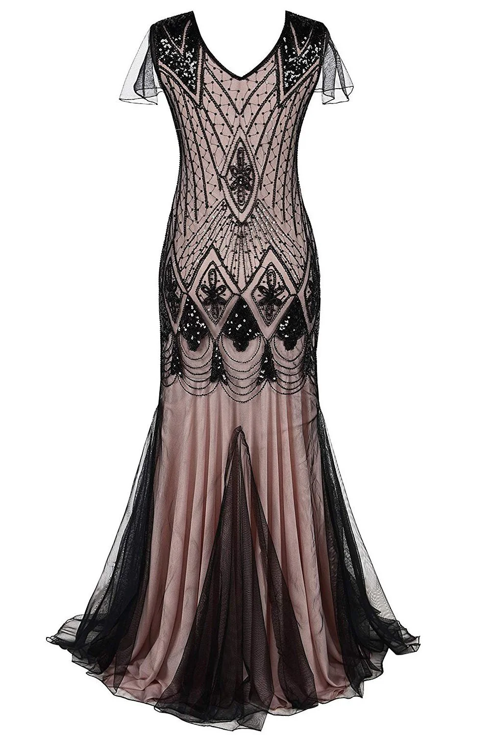 Robe sirène noire années 1920 à paillettes - Image 13