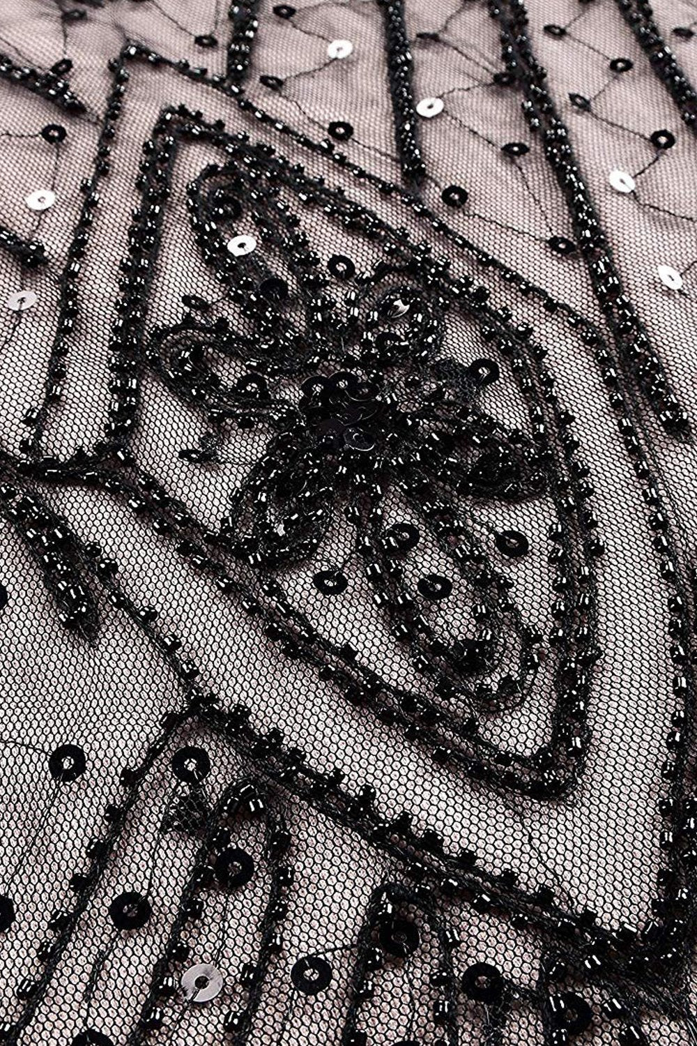 Robe sirène noire années 1920 à paillettes - Image 15