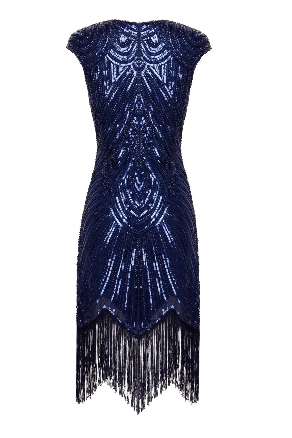 Robe à Franges avec Paillettes Falpper Bleu Marine - Image 2